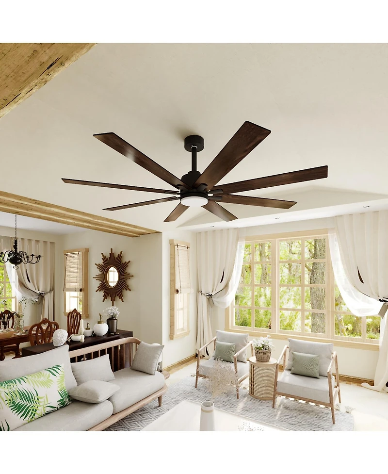 72 inch ceiling fan with light, can be used indoors and outdoors, with remote control, reversible Dc motor, no noise, suitable for bedroom, living roo
