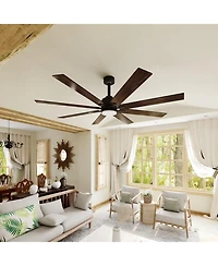 72 inch ceiling fan with light, can be used indoors and outdoors, with remote control, reversible Dc motor, no noise, suitable for bedroom, living roo