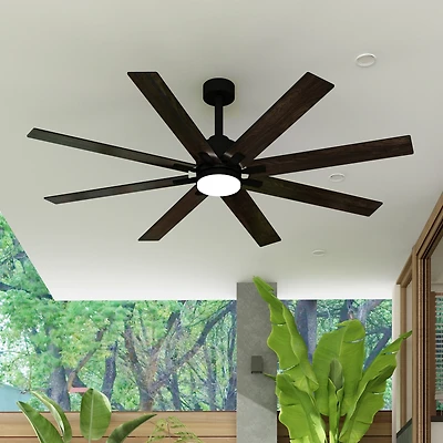 72 inch ceiling fan with light, can be used indoors and outdoors, with remote control, reversible Dc motor, no noise, suitable for bedroom, living roo