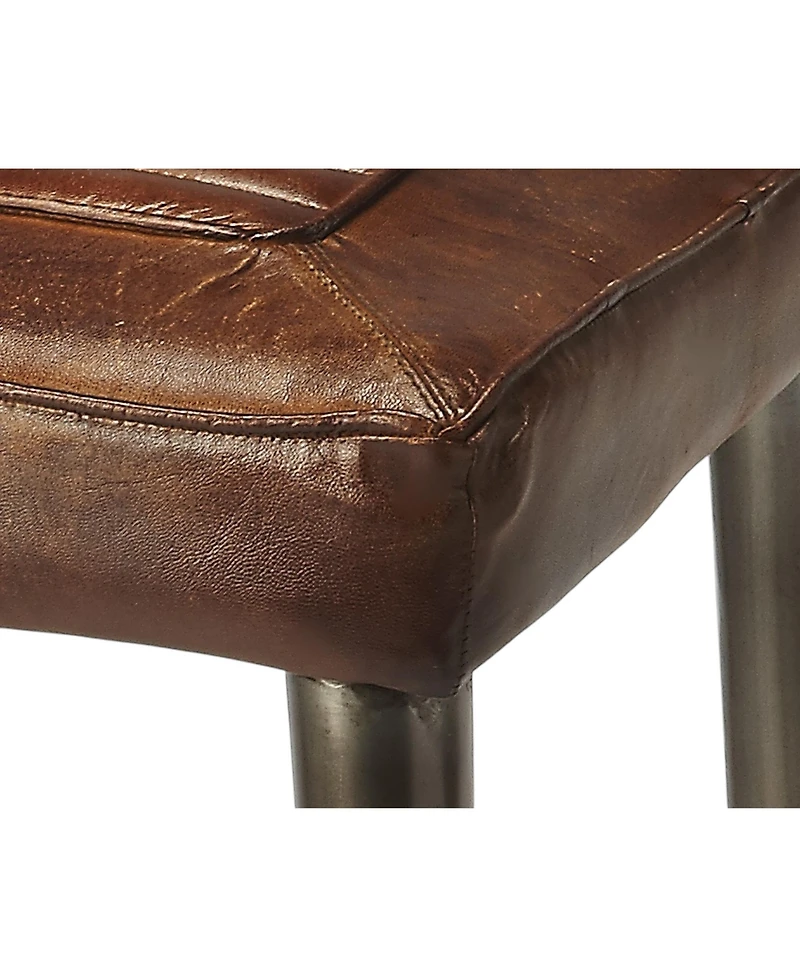 Industrial Backless Counter Height Chair with Wood Seat and Iron Frame