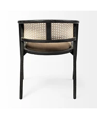 Open Back Linen Dining Arm Chair with Cushioned Seat for Home or Restaurant Use