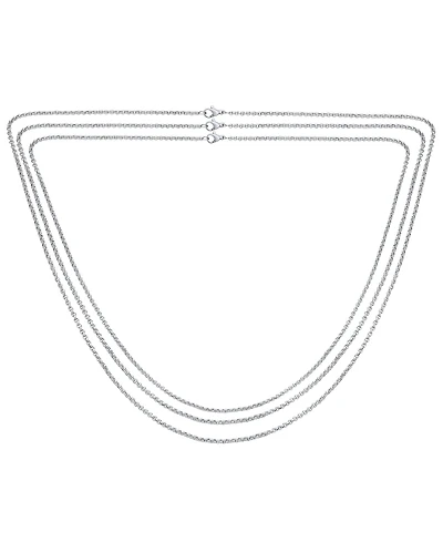 Bling Jewelry Set of 3 Thin 2.5MM Silver Gold Black Stainless Steel Rolo Chain Necklace 16, 18 & 24 Inch