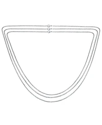 Bling Jewelry Set of 3 Thin 2.5MM Silver Gold Black Stainless Steel Rolo Chain Necklace 16, 18 & 24 Inch