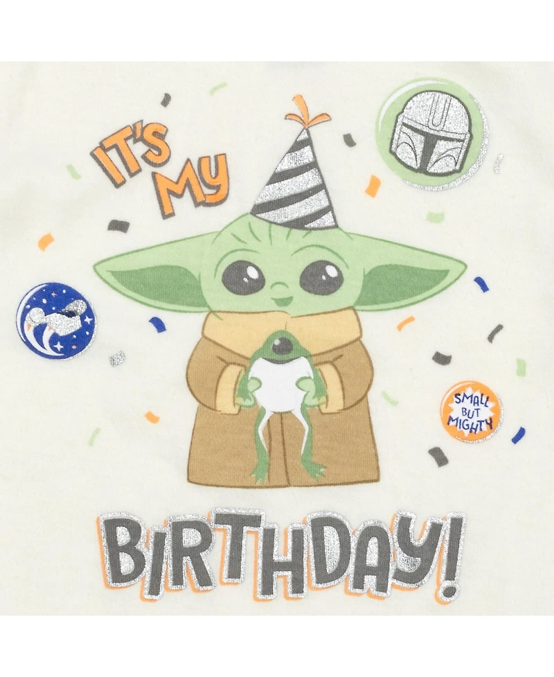 The Mandalorian Baby Boys Yoda Pullover T-Shirt Diaper Cover and Hat 3 Piece Outfit Set