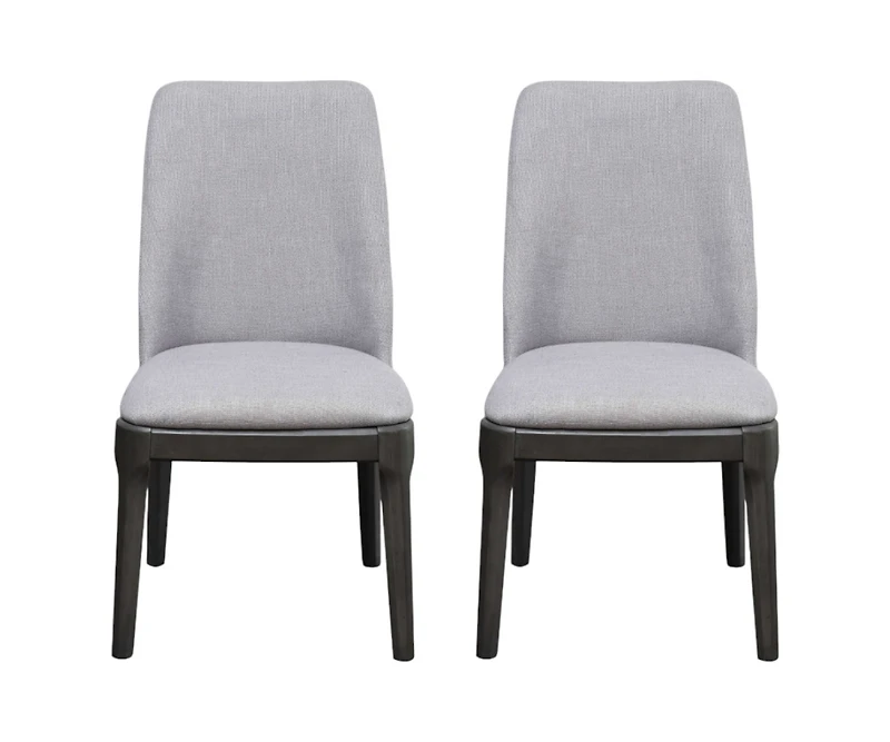 Linen Upholstered Dining Chairs Set of 2 for Dining Room Table or Seating Area