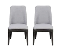 Linen Upholstered Dining Chairs Set of 2 for Dining Room Table or Seating Area