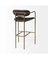 Faux Leather And Steel Bar Height Bar Chair