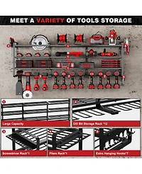 Hausource 4-Tier Large Power Tool Organizer - 12 Drill Holder, Workshop Storage Rack