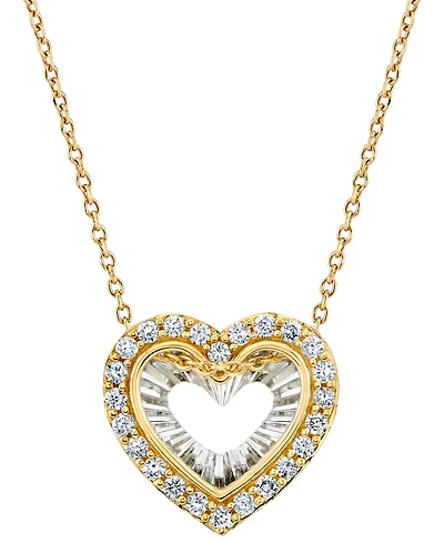 Diamond Heart 18" Pendant Necklace (1/4 ct. t.w.) in 14k Two-Tone Gold