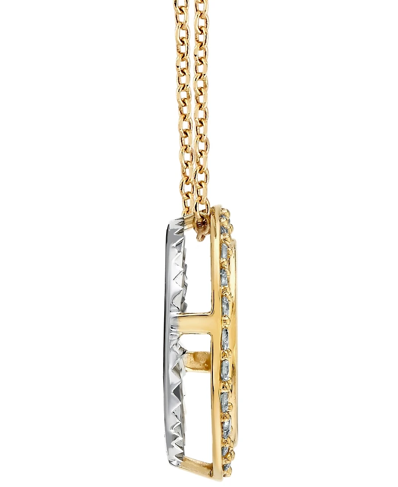 Diamond Circle 18" Pendant Necklace (1/4 ct. t.w.) in 14k Two-Tone Gold