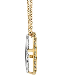 Diamond Circle 18" Pendant Necklace (1/4 ct. t.w.) in 14k Two-Tone Gold