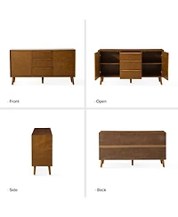 MId-century Modern Victor 57"Wide 3 Drawer Sideboard