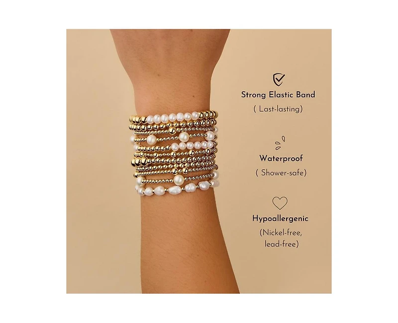 Gold Filled 3mm 5mm Alternating Bead Bracelet