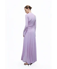 Nocturne Women's Long Sleeve Maxi Dress with Accessory Detail