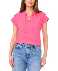 Vince Camuto Women's Lace-Up Dolman-Sleeve Top