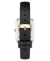 Anne Klein Women's Quartz Rectangular Polyurethane Leather and Gold-Tone Metal Alloy Watch