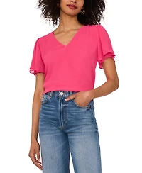 Vince Camuto Women's V-neck Tulip Sleeve Blouse