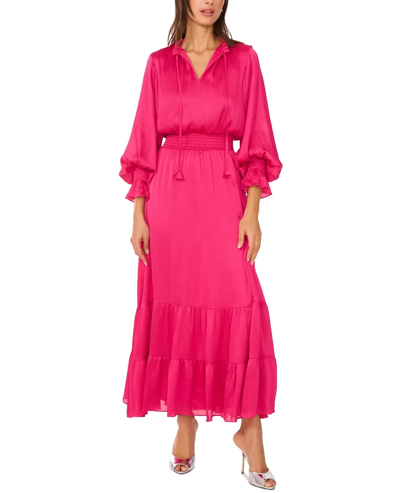 Vince Camuto Women's Smocked-Waist Tiered Maxi Dress