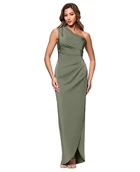 Xscape Women's Asymmetric One-Shoulder Satin Gown