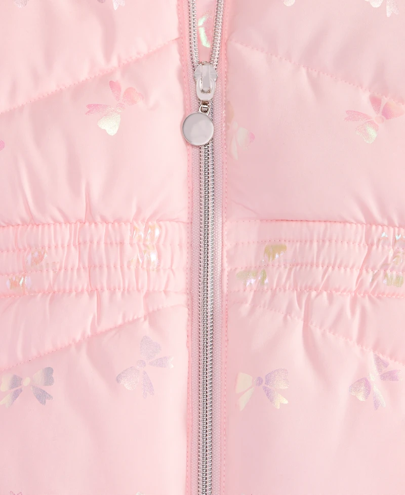 S Rothschild & Co Toddler and Little Girls Foil Quilt Puffer Jacket