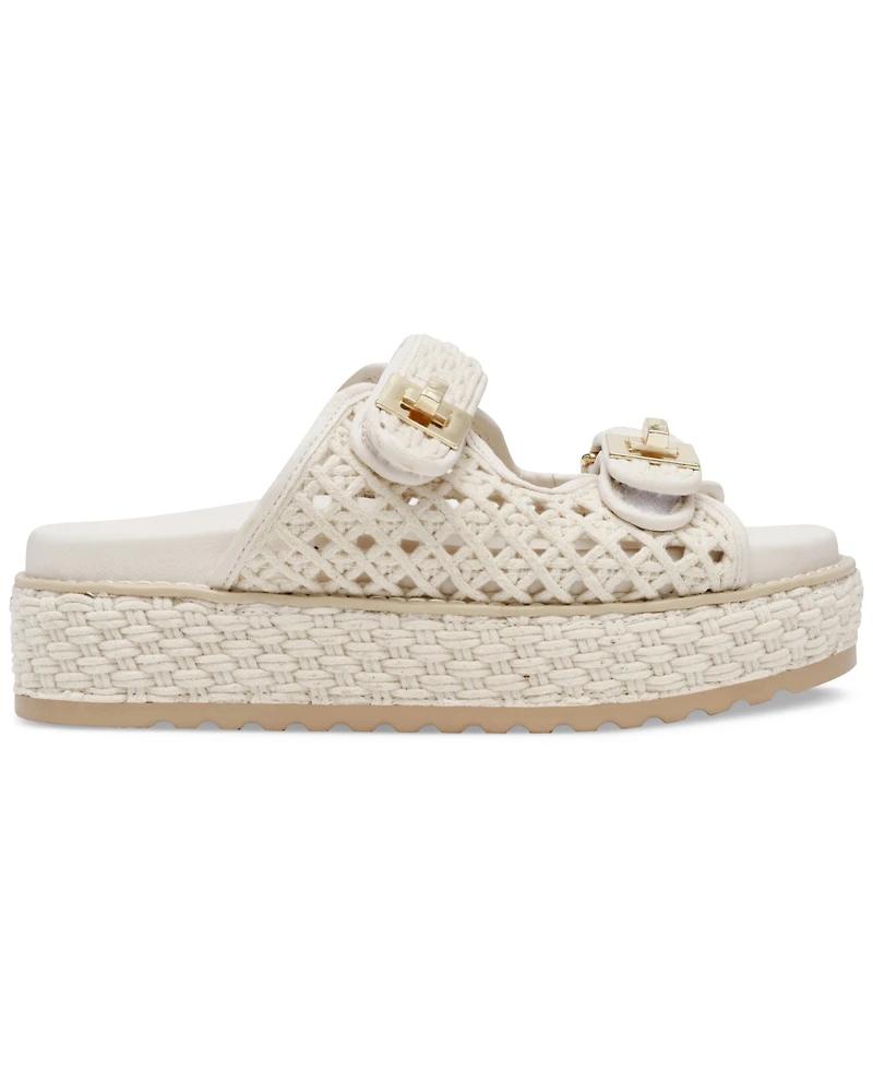 Steve Madden Women's Bigschmona Platform Buckle Footbed Slide Sandals