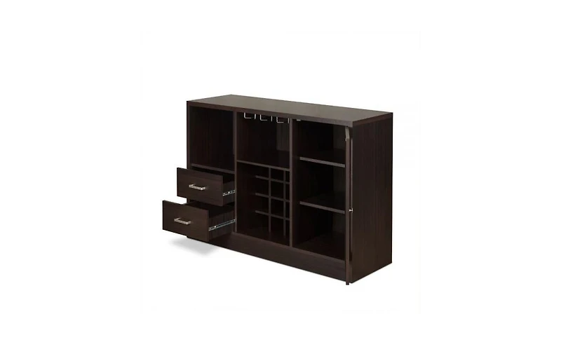 Solid Wood Frame with Five Shelves and Two Drawers – Durable Storage Unit for Home or Office
