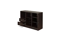 Solid Wood Frame with Five Shelves and Two Drawers – Durable Storage Unit for Home or Office