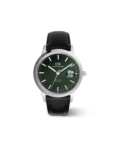 Daniel Wellington Men's Automatic Black Leather Watch