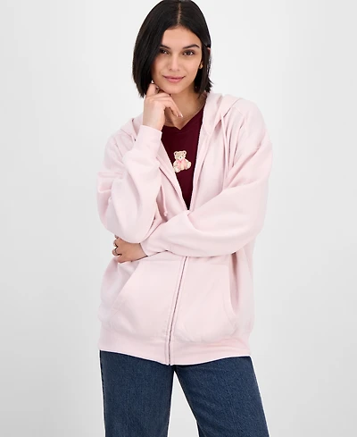 Hippie Rose Juniors' Oversized Full-Zip Hoodie