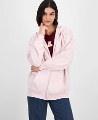 Hippie Rose Juniors' Oversized Full-Zip Hoodie