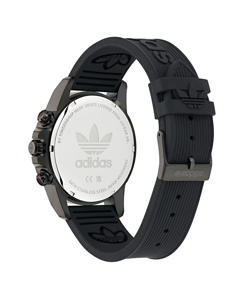 adidas Unisex Chronograph Date Black Silicone Watch, 43mm