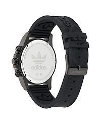 adidas Unisex Chronograph Date Black Silicone Watch, 43mm