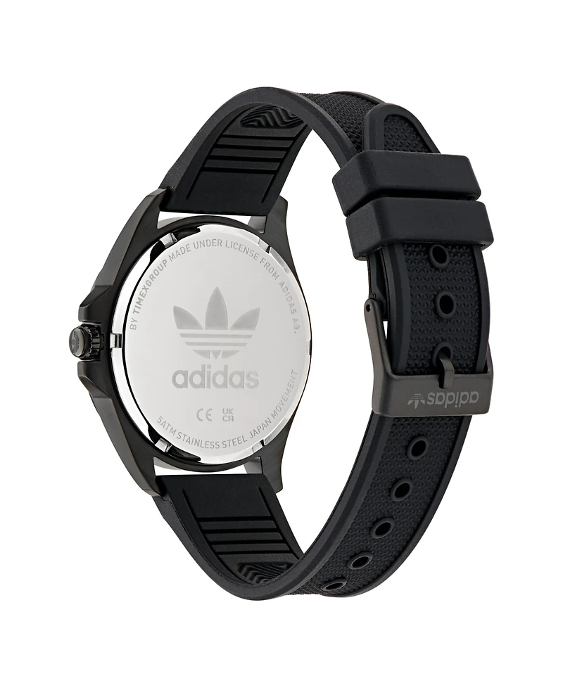 adidas Unisex Analog Black Silicone Watch, 40mm