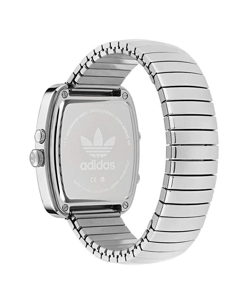 adidas Unisex Analog Silver-Tone Stainless Steel Watch, 37mm