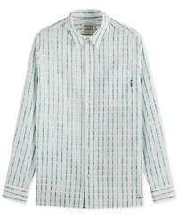 Scotch & Soda Men's Long Sleeve Voile Dash Print Button-Front Shirt