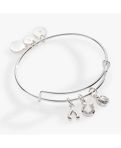 St Patricks Day Bangle Bracelet Love And Luck Muli Charm