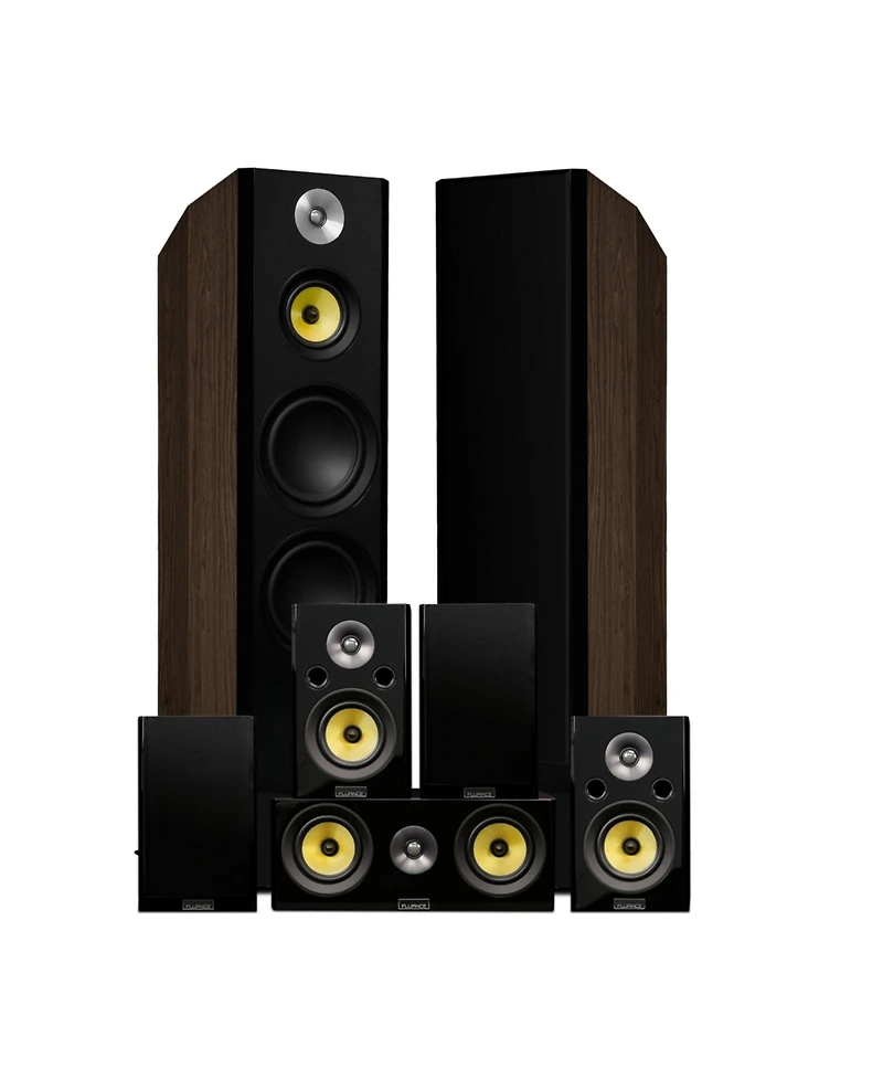 Fluance Signature HiFi Surround Sound Home Theater 7.0 Channel Speaker System including 3-Way Floorstanding Towers, Center Channel, Surround and Rear