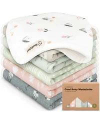 KeaBabies 6-Pack Cami Baby Washcloths for Newborn, Cotton Face Wash Cloths Babies, Soft & Absorbent Bath Towels