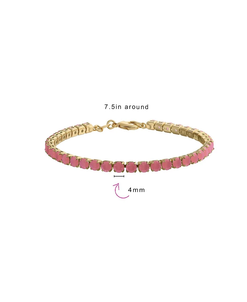 Bling Jewelry Classic 12CTW Prong Basket Set Solitaire Round Cubic Zirconia Cabochon Cz Tennis Bracelet Gold Plated 7.5 Inch