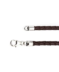 Bling Jewelry Set of 2 Black Brown Leather Braided Cord Necklace