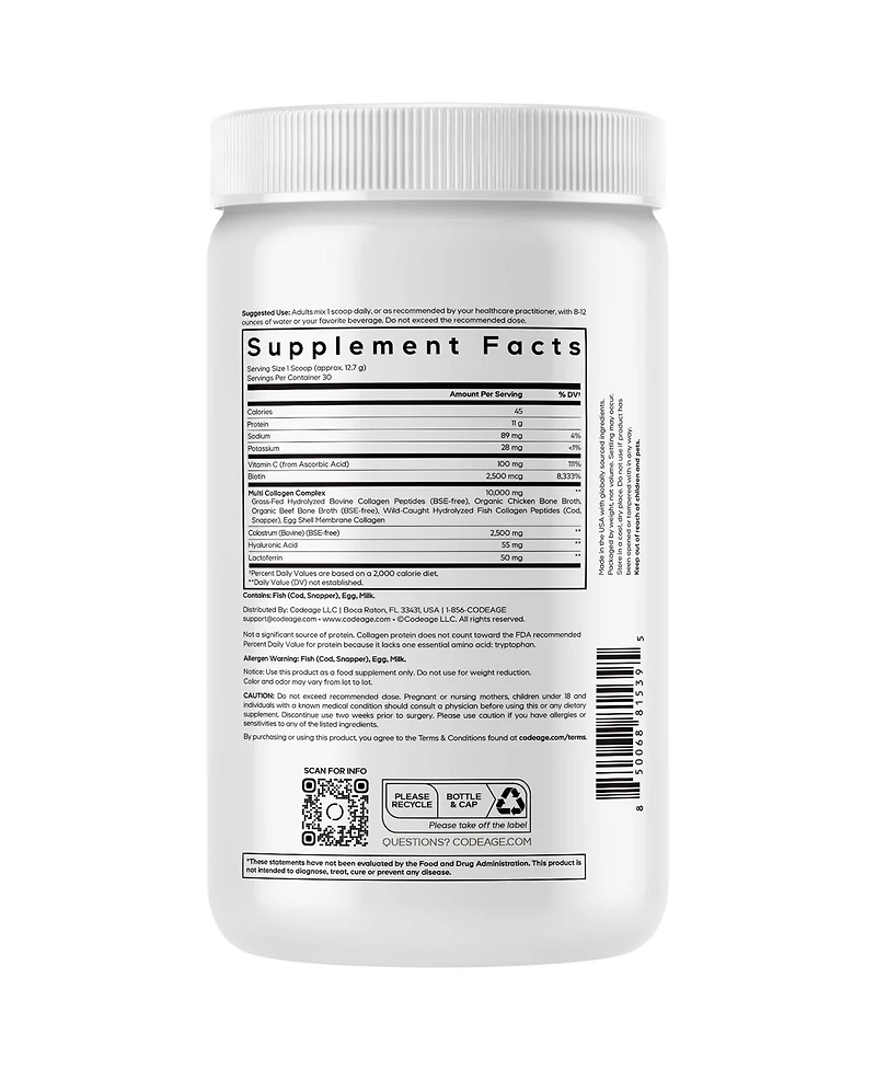 Codeage Multi Collagen Colostrum Powder Platinum