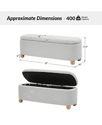 Felipe Storage Waterproof Bench with Solid Wood Legs