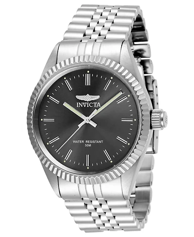 Invicta Men's Specialty Quartz 3 Hand Charcoal Dial Watch