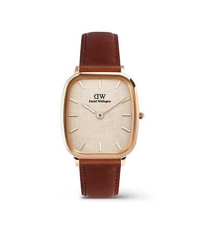 Daniel Wellington Men's Analog Brown Leather Watch, 32mm