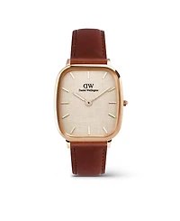 Daniel Wellington Men's Analog Brown Leather Watch, 32mm