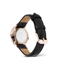 Daniel Wellington Women's Analog Black Leather Watch, 32mm