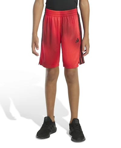 adidas Big Boys Elastic Waistband Motion Gradient Printed 3-Stripe Shorts