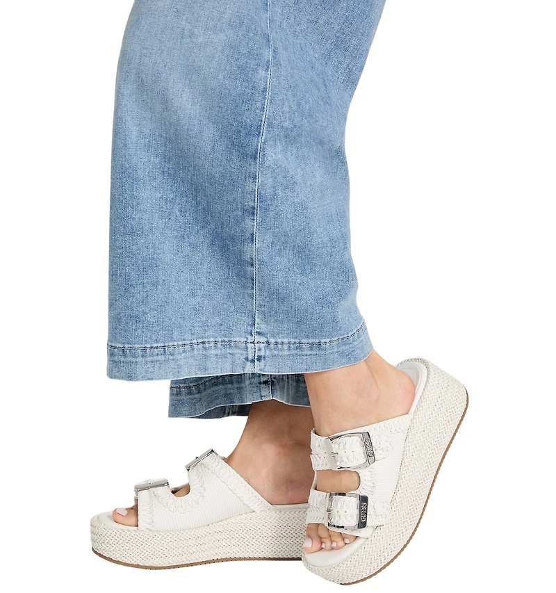 Guess Women's Binks Double-Buckle Woven Platform Wedge Sandals