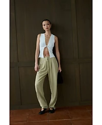 WeWoreWhat Women's Linen Trouser