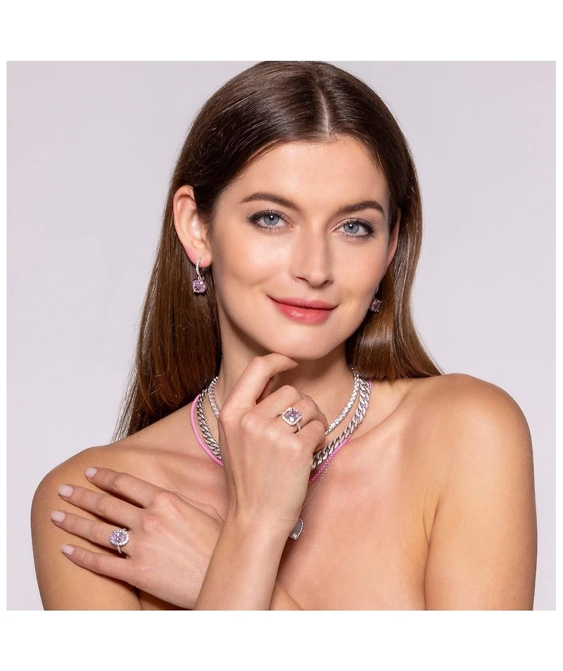 Anna Zuckerman Bauble Drop 4 Carat Cushion Earrings